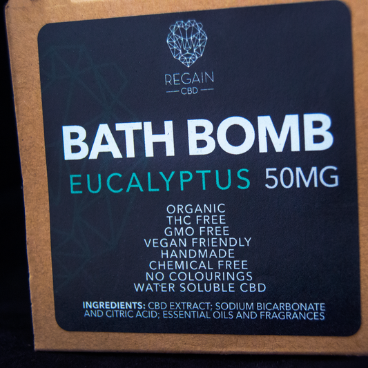 Regain CBD Luxury Bath Bomb | Eucalyptus | 50mg (0.5%)